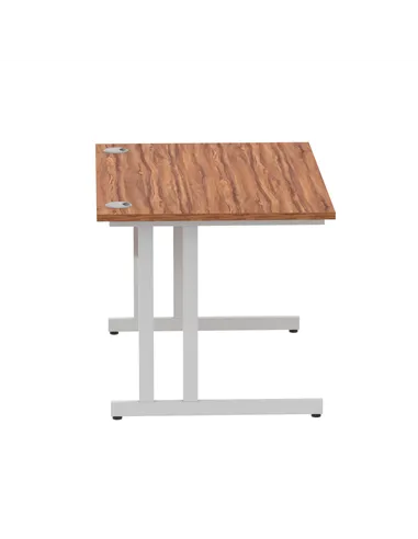 Dynamic Impulse 1200 x 800mm Straight Office Desk Walnut Top Silver Cantilever Leg I000327