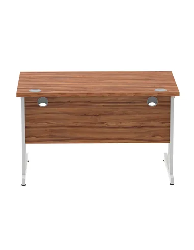 Dynamic Impulse 1200 x 800mm Straight Office Desk Walnut Top Silver Cantilever Leg I000327