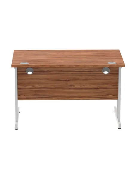 Dynamic Impulse 1200 x 800mm Straight Office Desk Walnut Top Silver Cantilever Leg I000327