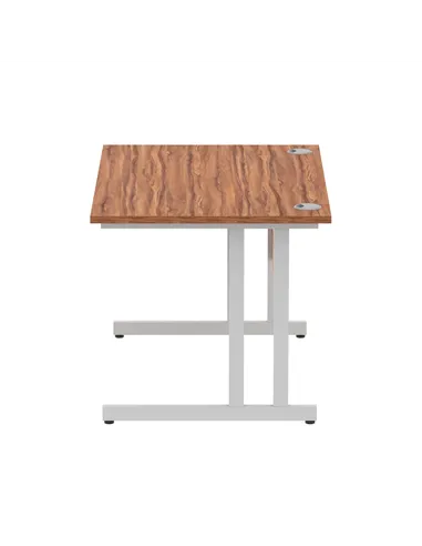 Dynamic Impulse 1200 x 800mm Straight Office Desk Walnut Top Silver Cantilever Leg I000327