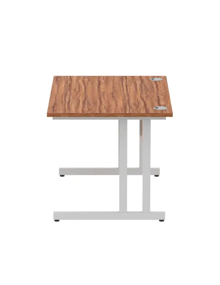 Dynamic Impulse 1200 x 800mm Straight Office Desk Walnut Top Silver Cantilever Leg I000327