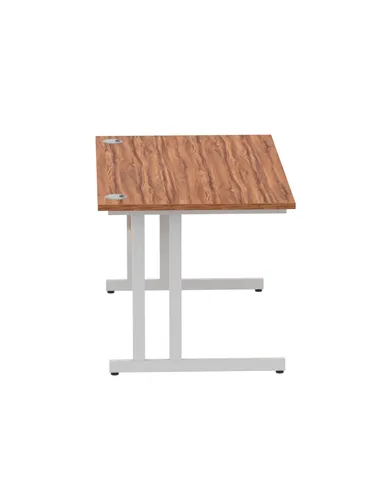 Dynamic Impulse 1400 x 800mm Straight Office Desk Walnut Top Silver Cantilever Leg I000328