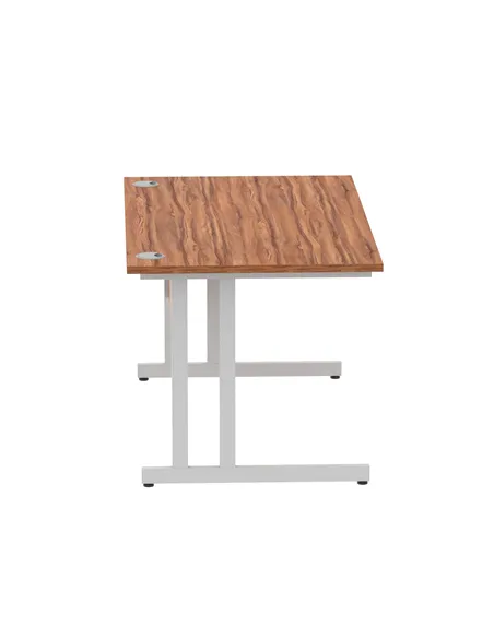 Dynamic Impulse 1400 x 800mm Straight Office Desk Walnut Top Silver Cantilever Leg I000328