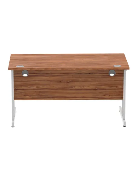 Dynamic Impulse 1400 x 800mm Straight Office Desk Walnut Top Silver Cantilever Leg I000328