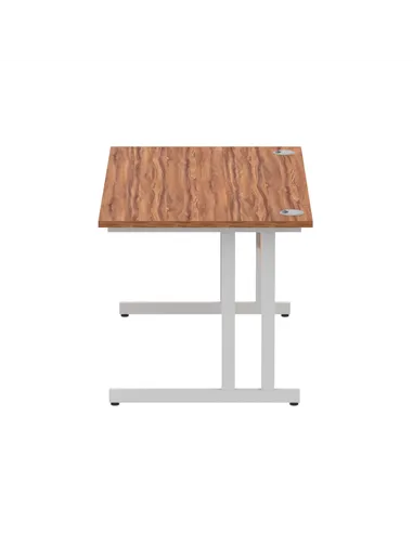 Dynamic Impulse 1400 x 800mm Straight Office Desk Walnut Top Silver Cantilever Leg I000328