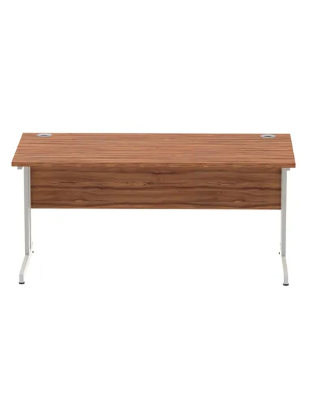 Dynamic Impulse 1600 x 800mm Straight Office Desk Walnut Top Silver Cantilever Leg I000329