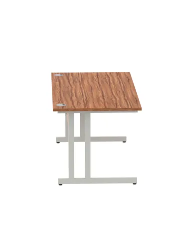Dynamic Impulse 1600 x 800mm Straight Office Desk Walnut Top Silver Cantilever Leg I000329