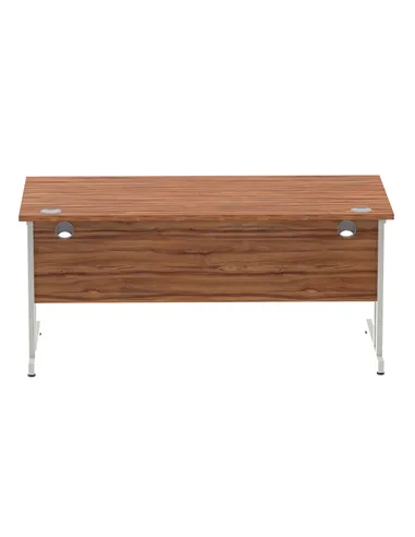 Dynamic Impulse 1600 x 800mm Straight Office Desk Walnut Top Silver Cantilever Leg I000329