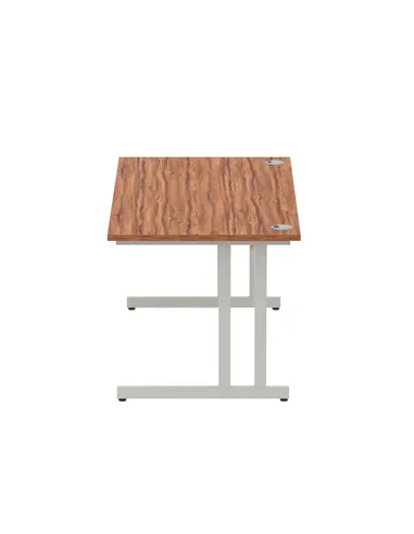 Dynamic Impulse 1600 x 800mm Straight Office Desk Walnut Top Silver Cantilever Leg I000329