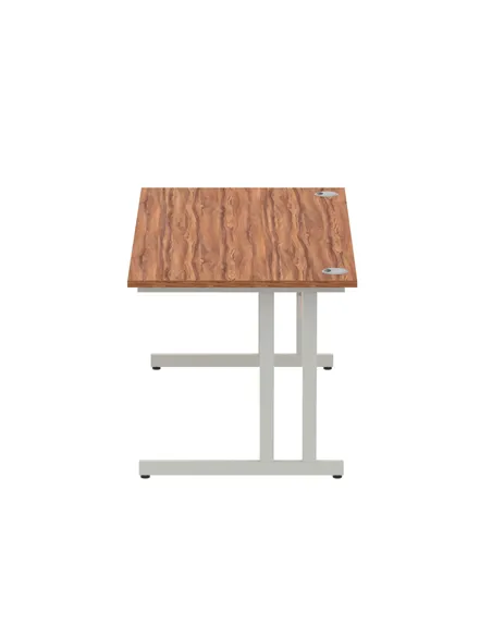 Dynamic Impulse 1600 x 800mm Straight Office Desk Walnut Top Silver Cantilever Leg I000329