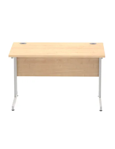 Dynamic Impulse 1200 x 800mm Straight Office Desk Maple Top Silver Cantilever Leg I000349