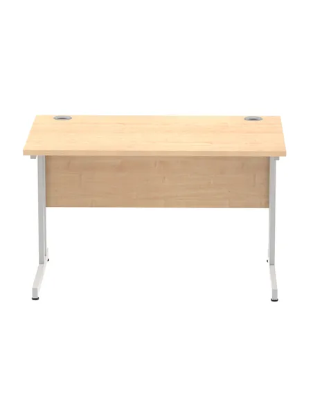 Dynamic Impulse 1200 x 800mm Straight Office Desk Maple Top Silver Cantilever Leg I000349