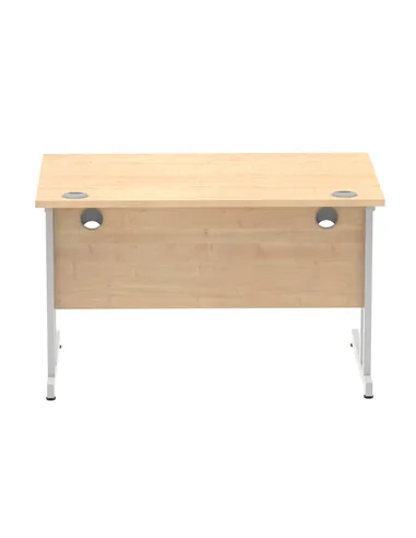 Dynamic Impulse 1200 x 800mm Straight Office Desk Maple Top Silver Cantilever Leg I000349