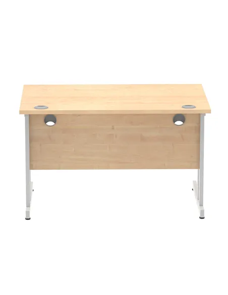 Dynamic Impulse 1200 x 800mm Straight Office Desk Maple Top Silver Cantilever Leg I000349