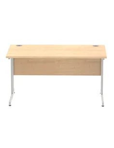 Dynamic Impulse 1400 x 800mm Straight Office Desk Maple Top Silver Cantilever Leg I000350 2