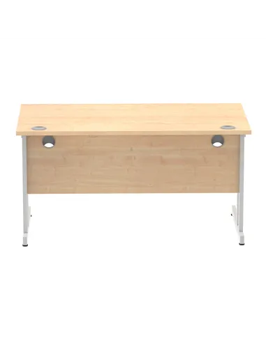 Dynamic Impulse 1400 x 800mm Straight Office Desk Maple Top Silver Cantilever Leg I000350