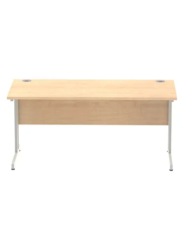 Dynamic Impulse 1600 x 800mm Straight Office Desk Maple Top Silver Cantilever Leg I000351