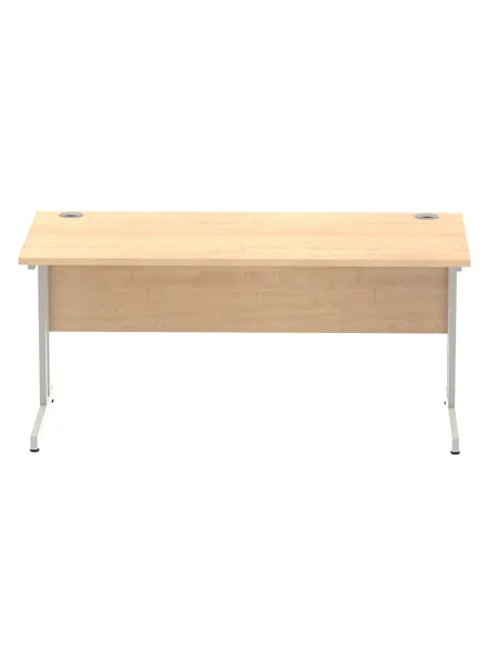 Dynamic Impulse 1600 x 800mm Straight Office Desk Maple Top Silver Cantilever Leg I000351