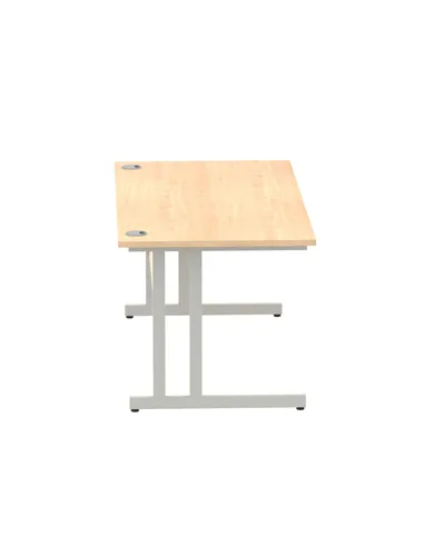 Dynamic Impulse 1600 x 800mm Straight Office Desk Maple Top Silver Cantilever Leg I000351