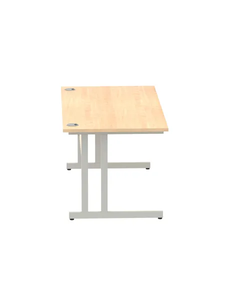 Dynamic Impulse 1600 x 800mm Straight Office Desk Maple Top Silver Cantilever Leg I000351