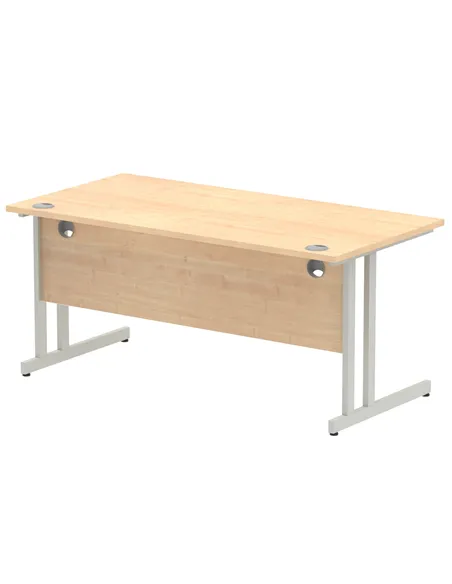 Dynamic Impulse 1600 x 800mm Straight Office Desk Maple Top Silver Cantilever Leg I000351