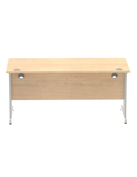Dynamic Impulse 1600 x 800mm Straight Office Desk Maple Top Silver Cantilever Leg I000351