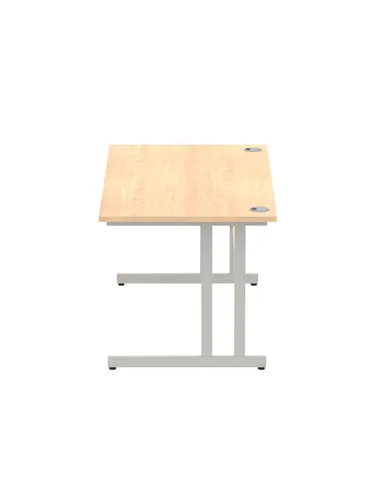 Dynamic Impulse 1600 x 800mm Straight Office Desk Maple Top Silver Cantilever Leg I000351
