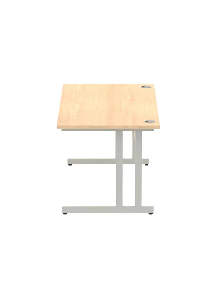 Dynamic Impulse 1600 x 800mm Straight Office Desk Maple Top Silver Cantilever Leg I000351