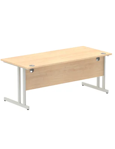 Dynamic Impulse 1800 x 800mm Straight Office Desk Maple Top Silver Cantilever Leg I000352
