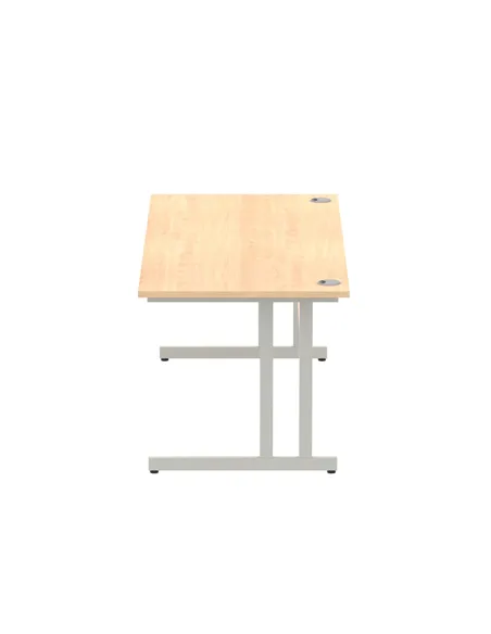 Dynamic Impulse 1800 x 800mm Straight Office Desk Maple Top Silver Cantilever Leg I000352