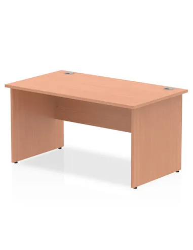 Dynamic Impulse 1400 x 800mm Straight Office Desk Beech Top Panel End Leg I000372