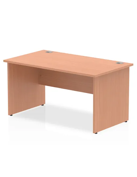 Dynamic Impulse 1400 x 800mm Straight Office Desk Beech Top Panel End Leg I000372