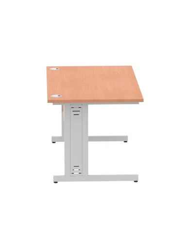 Dynamic Impulse 1400 x 800mm Straight Office Desk Beech Top Silver Cable Managed Leg I000460