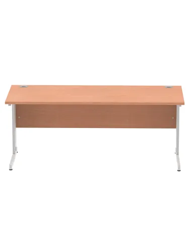 Dynamic Impulse 1800 x 800mm Straight Office Desk Beech Top Silver Cable Managed Leg I000462
