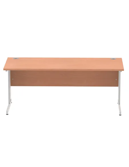 Dynamic Impulse 1800 x 800mm Straight Office Desk Beech Top Silver Cable Managed Leg I000462