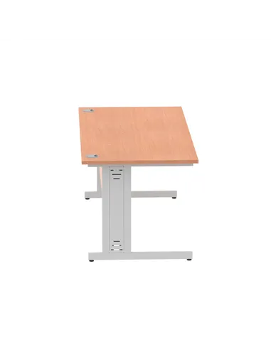 Dynamic Impulse 1800 x 800mm Straight Office Desk Beech Top Silver Cable Managed Leg I000462