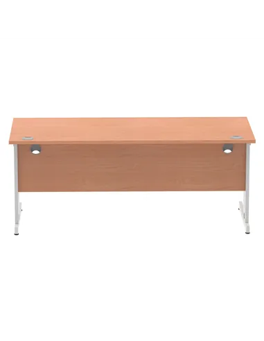 Dynamic Impulse 1800 x 800mm Straight Office Desk Beech Top Silver Cable Managed Leg I000462