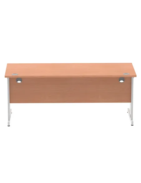 Dynamic Impulse 1800 x 800mm Straight Office Desk Beech Top Silver Cable Managed Leg I000462