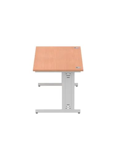Dynamic Impulse 1800 x 800mm Straight Office Desk Beech Top Silver Cable Managed Leg I000462
