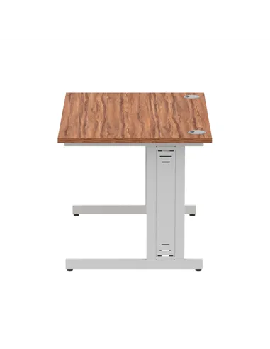 Dynamic Impulse 1200 x 800mm Straight Office Desk Walnut Top Silver Cable Managed Leg I000497