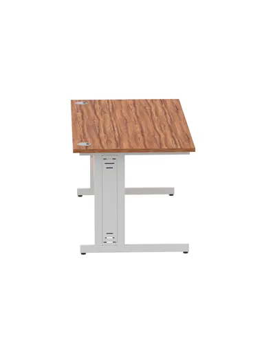 Dynamic Impulse 1600 x 800mm Straight Office Desk Walnut Top Silver Cable Managed Leg I000499
