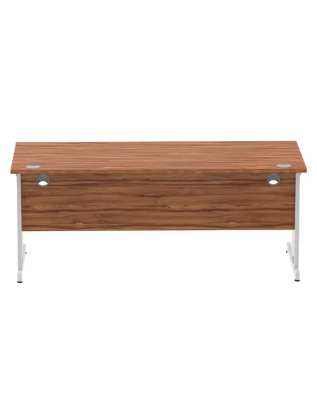 Dynamic Impulse 1800 x 800mm Straight Office Desk Walnut Top Silver Cable Managed Leg I000500