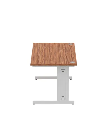Dynamic Impulse 1800 x 800mm Straight Office Desk Walnut Top Silver Cable Managed Leg I000500