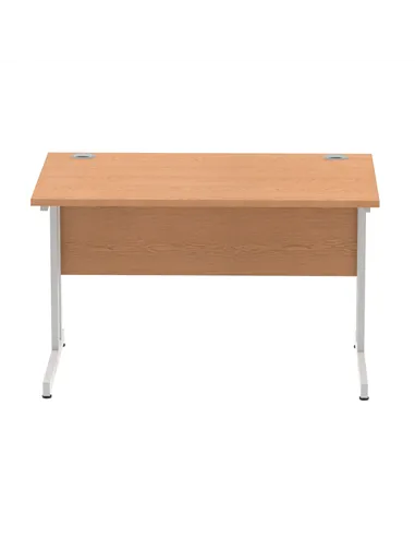 Dynamic Impulse 1200 x 800mm Straight Office Desk Oak Top Silver Cantilever Leg I000806