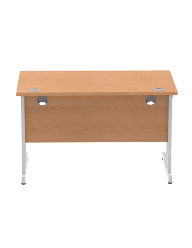 Dynamic Impulse 1200 x 800mm Straight Office Desk Oak Top Silver Cantilever Leg I000806