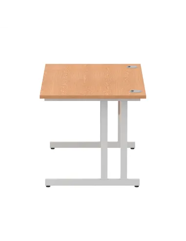Dynamic Impulse 1200 x 800mm Straight Office Desk Oak Top Silver Cantilever Leg I000806