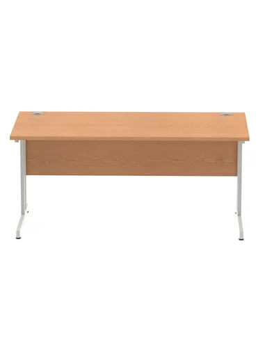 Dynamic Impulse 1600 x 800mm Straight Office Desk Oak Top Silver Cantilever Leg I000808