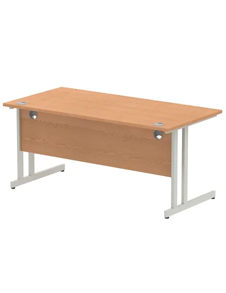 Dynamic Impulse 1600 x 800mm Straight Office Desk Oak Top Silver Cantilever Leg I000808
