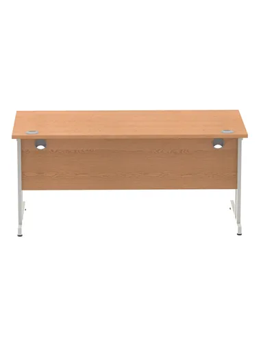 Dynamic Impulse 1600 x 800mm Straight Office Desk Oak Top Silver Cantilever Leg I000808