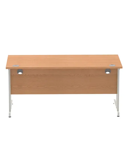 Dynamic Impulse 1600 x 800mm Straight Office Desk Oak Top Silver Cantilever Leg I000808